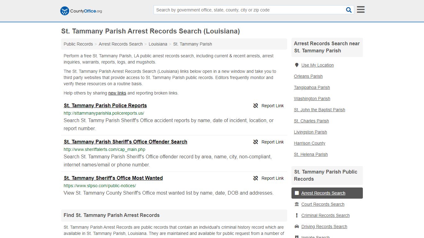 Arrest Records Search - St. Tammany Parish, LA (Arrests ...